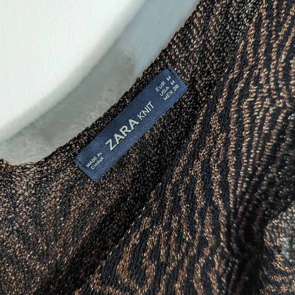Zara Metallic Knit Tiger striped tank top - Picture 3 of 4
